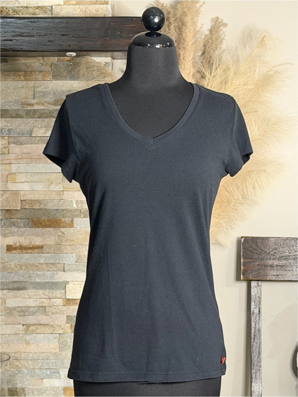 Dickies Girl Black V-Neck Short Sleeve Tee